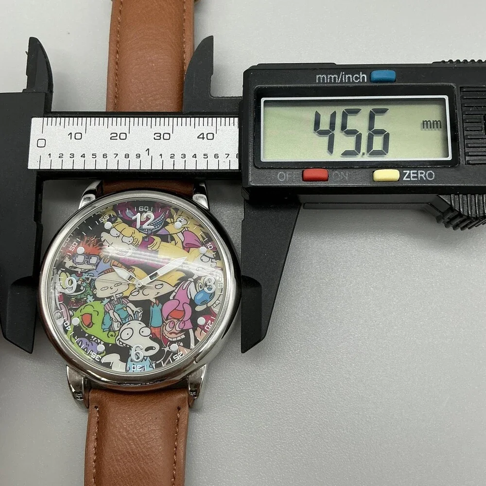 Nickelodeon Rewind Mens Watch 46mm Rugrats Arnold Rocko's Leather New Battery